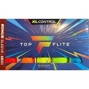 Top Flite 2025 XL Control 15 Ball Pack Color blast multicolor bonus sleeve